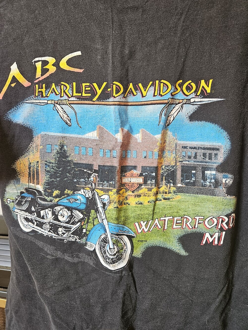 Vintage 2000 Harley-Davidson Black Tee, Blue Flame V-Twin Graphic. Large - Picture 5 of 5